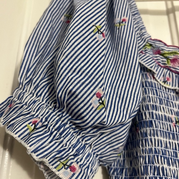 River Island Smocked Embroidered Cotton Mini Dress, M - Picture 8 of 14